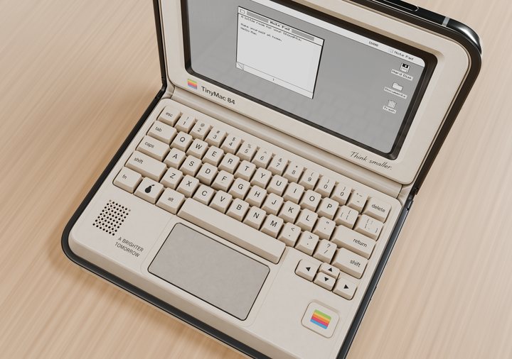 TinyMac 84's clicking keyboard, up close