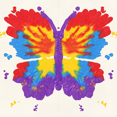 The rainbow butterfly print icon for Fold & Squish.